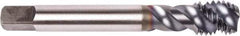 Union Butterfield - #8-32 UNC 3 Flute 2B Modified Bottoming Spiral Flute Tap - Powdered Metal, TiCN Finish, 2.48" OAL, Right Hand Flute, Right Hand Thread, Series 1676AP - All Tool & Supply