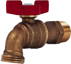 Legend Valve - 1/2" Pipe, 1/2" Tube, Aluminum Hose Bib Drain Cock & Shutoff Valve - 1/2 MNPT Thread, 125 Max psi, 2-29/64" Long - All Tool & Supply