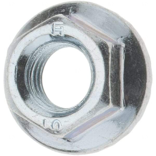 Value Collection - M8, 17.5mm Flange Diam, 8mm High, 12mm Across Flats, Flange Nut - Steel, Zinc-Plated Finish, JIS B 1190 - All Tool & Supply