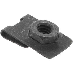 Value Collection - 1/4-20 Screw, 0.032 to 0.093" Thick, Spring Steel J Nut - 1/2" Center Edge, Black Phosphate Finish - All Tool & Supply