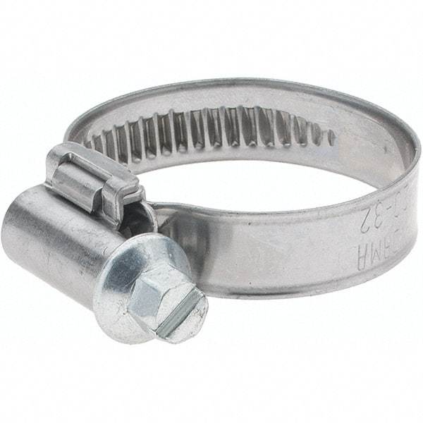 Value Collection - 20 to 32mm Diam, Stainless Steel Worm Drive Clamp - 9mm Wide - All Tool & Supply