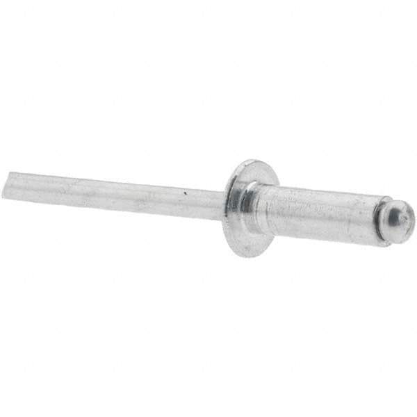 Made in USA - Dome Head Aluminum Open End Blind Rivet - Aluminum Mandrel, 1/4" to 3/8" Grip, 3/8" Head Diam, 9/16" Length Under Head, - All Tool & Supply