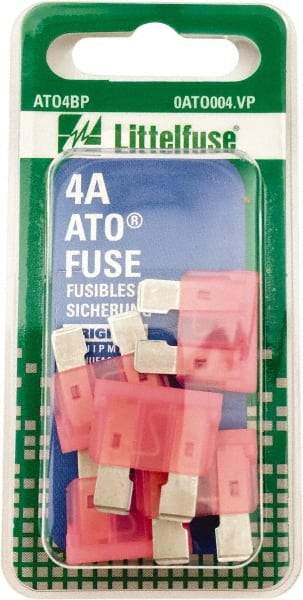 Value Collection - 4 Amp, 32 VAC/VDC, Automotive Fuse - 3/4" Long, Pink, Littlefuse ATO004 - All Tool & Supply