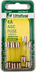 Value Collection - 4 Amp, Fast-Acting Miniature Glass/Ceramic Fuse - 1-1/4" OAL, 1/4" Diam - All Tool & Supply