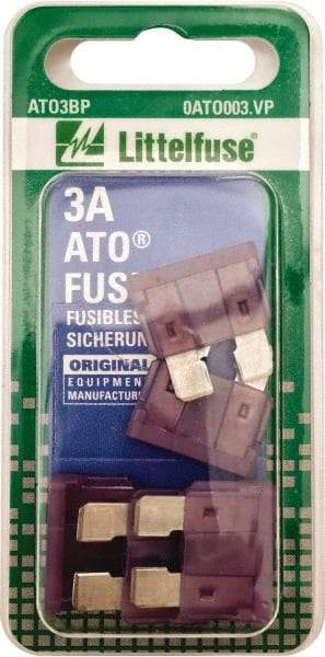 Value Collection - 3 Amp, 32 VAC/VDC, Automotive Fuse - 3/4" Long, Violet, Littlefuse ATO003 - All Tool & Supply