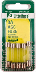 Value Collection - 32V AC/DC, 3 Amp, Fast-Acting Miniature Glass/Ceramic Fuse - 1-1/4" OAL, 1/4" Diam - All Tool & Supply