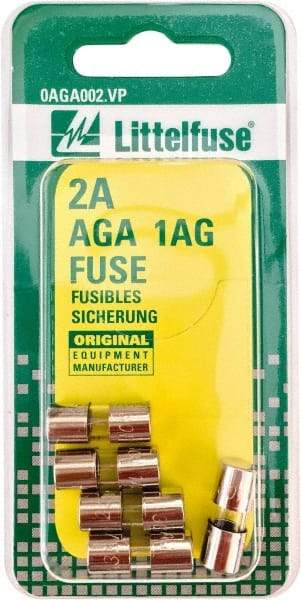 Value Collection - 32V AC/DC, 2 Amp, Fast-Acting Miniature Glass/Ceramic Fuse - 5/8" OAL, 1/4" Diam - All Tool & Supply