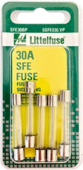 Value Collection - 32V AC/DC, 30 Amp, Fast-Acting Miniature Glass/Ceramic Fuse - 1-7/16" OAL, 1/4" Diam - All Tool & Supply