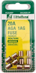 Value Collection - 32V AC/DC, 20 Amp, Fast-Acting Miniature Glass/Ceramic Fuse - 5/8" OAL, 1/4" Diam - All Tool & Supply