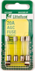 Value Collection - 32V AC/DC, 20 Amp, Fast-Acting Miniature Glass/Ceramic Fuse - 1-1/4" OAL, 1/4" Diam - All Tool & Supply