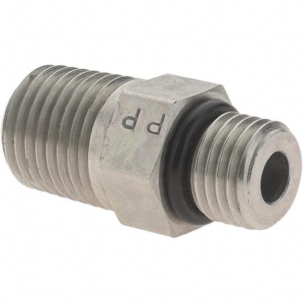 Parker - 7/16-20 SAE ORB Steel Hydraulic Hose Adapter - 6,000 psi, -4 Hose Size, 1/4" Hose Diam - All Tool & Supply