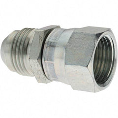 Parker - 1/2" Tube OD, 37° Steel Flared Tube Swivel Connector - 1/2 x 1/2 Flare x Flare Ends - All Tool & Supply