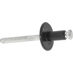 Value Collection - Large Flange Head Aluminum Peel Blind Rivet - Steel Mandrel, 3/32" to 9/64" Grip, 3/4" Head Diam, - All Tool & Supply