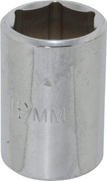 Proto - 1/2" Drive, Standard Hand Socket - 6 Points, 1-1/2" OAL, Chrome Finish - All Tool & Supply