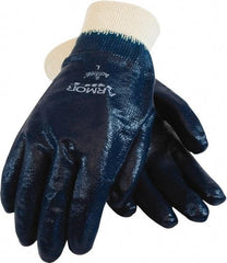 PIP - Size S (7), Supported, Nitrile Chemical Resistant Gloves - Textured Finish, Cotton Interlock Knit Lined, Knit Wrist Cuff, ANSI Abrasion Level 4, ANSI Cut Level 0, ANSI Puncture Level 1, Blue - All Tool & Supply