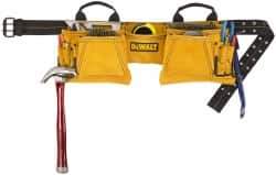 DeWALT - 29 to 46" Waist Apron - 12 Pocket, Yellow, Leather - All Tool & Supply