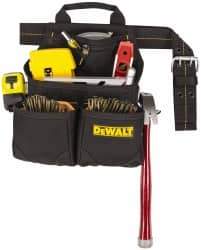 DeWALT - 29 to 46" Waist Nail & Tool Pouch - 6 Pocket, Black, Polyester - All Tool & Supply