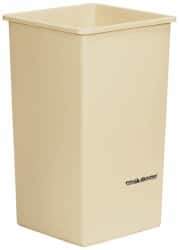 PRO-SOURCE - 14 Qt Beige Rectangle Trash Can - Polyethylene, 12-1/4" High x 8-1/4" Long x 11-1/4" Wide - All Tool & Supply