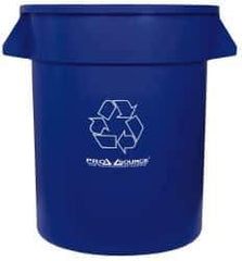 PRO-SOURCE - 20 Gal Blue Round Recycling Container - Polyethylene, 23" High - All Tool & Supply