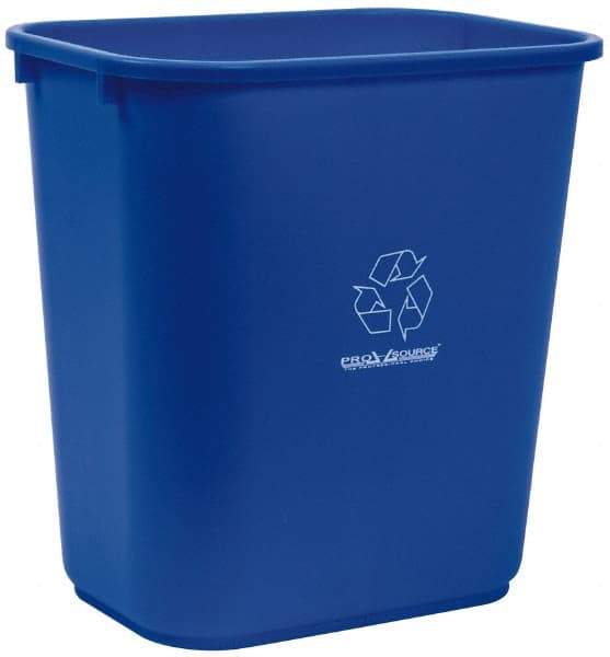 PRO-SOURCE - 28 Qt Blue Rectangle Recycling Container - Polyethylene, 15" High x 10-1/2" Long x 15" Wide - All Tool & Supply