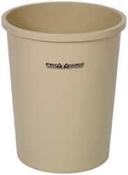 PRO-SOURCE - 44 Qt Beige Round Trash Can - Polyethylene, 18-7/8" High - All Tool & Supply