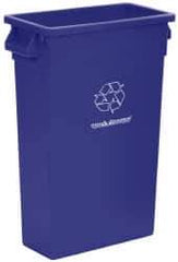 PRO-SOURCE - 23 Gal Blue Rectangle Recycling Container - Polyethylene, 15" High x 11" Long x 23" Wide - All Tool & Supply