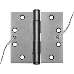 Stanley - 4-1/2" Long x 4-1/2" Wide Grade 1 Steel Full Mortise, Concealed Electric Commercial Hinge - All Tool & Supply