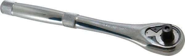 Proto - 1/2" Drive Pear Head Quick-Release Ratchet - Chrome Finish, 10-1/2" OAL, 45 Gear Teeth, Standard Head - All Tool & Supply