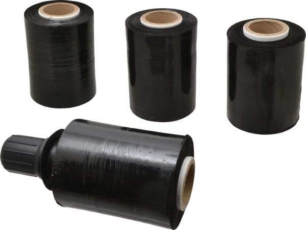 Stretch Associates - 5" x 1,000' 80 Gauge Black Bundling Stretch Film with Dispenser - 4 Piece, 80 Gauge, Black - All Tool & Supply