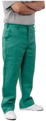 PRO-SAFE - Cotton Flame Resistant/Retardant Pants - Zipper Closure, 3 Pockets, 32" Waist, 32" Inseam, Green - All Tool & Supply