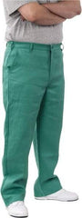 PRO-SAFE - Cotton Flame Resistant/Retardant Pants - Zipper Closure, 3 Pockets, 38" Waist, 32" Inseam, Green - All Tool & Supply