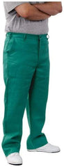 PRO-SAFE - Cotton Flame Resistant/Retardant Pants - Zipper Closure, 3 Pockets, 42" Waist, 32" Inseam, Green - All Tool & Supply