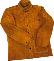 PRO-SAFE - Size S Flame Resistant/Retardant Jacket - Gold, Leather, Snaps Closure, 34 to 36" Chest - All Tool & Supply