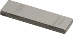 Mitutoyo - 0.1006" Rectangular Steel Gage Block - Accuracy Grade 0, Includes Certificate of Inspection - All Tool & Supply