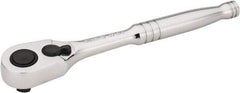 Stanley - 3/8" Drive Pear Head Quick-Release Ratchet - Chrome Finish, 8" OAL - All Tool & Supply