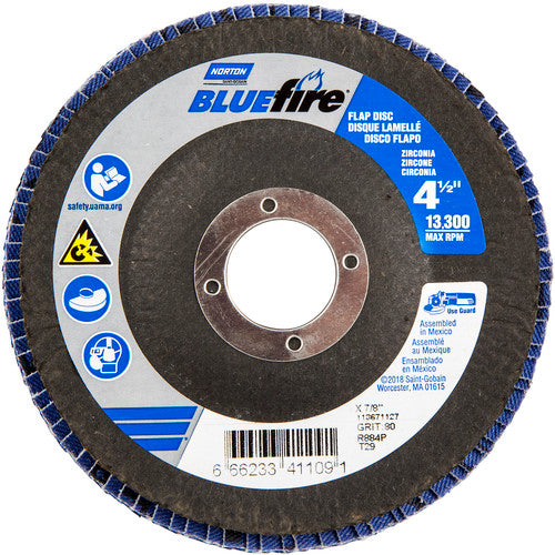 ‎4-1/2″ × 7/8″ 80 Grit Type 29 BlueFire Flap Disc - All Tool & Supply