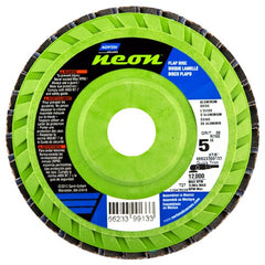 5″ × 1/4″ × 7/8″ Neon R766 Flap Disc Type 27 Flat 60 Grit - All Tool & Supply