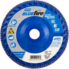 6 × 7/8″ BlueFire Plastic Flat Flap Disc Type 27 P60 Grit R884P Zirconia Alumina - All Tool & Supply