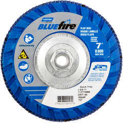 ‎7 × 5/8 - 11″ BlueFire Plastic Flat Flap Disc Type 27 P60 Grit R884P Zirconia Alumina - All Tool & Supply