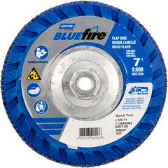 ‎7 × 5/8 - 11″ BlueFire Plastic Flat Flap Disc Type 27 P80 Grit R884P Zirconia Alumina - All Tool & Supply