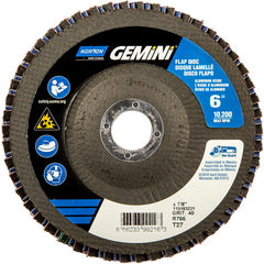 6 × 7/8″ Gemini Fiberglass HD Flat Flap Disc Type 27 P40 Grit R766 Zirconia Alumina - All Tool & Supply