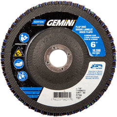 6 × 7/8″ Gemini Fiberglass HD Flat Flap Disc Type 27 P60 Grit R766 Zirconia Alumina - All Tool & Supply