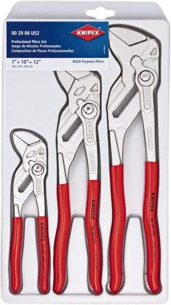 Knipex - 3 Piece Pipe Wrench & Water Pump Plier Set - Comes in Plastic Deep-Drawn Packaging - All Tool & Supply