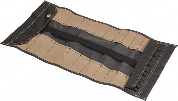 CLC - 32 Pocket Black & Brown Polyester Tool Roll - 28" Wide x 1" Deep x 14" High - All Tool & Supply