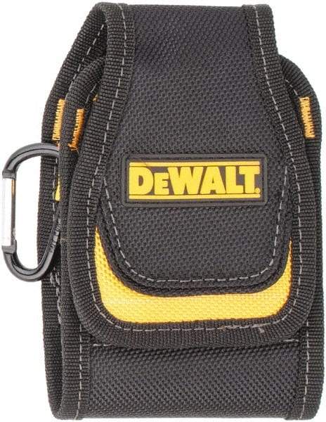 DeWALT - 3 Pocket Cell Phone Holster - Ballistic Polyester, Black & Yellow, 3.2" Wide x 5" High - All Tool & Supply