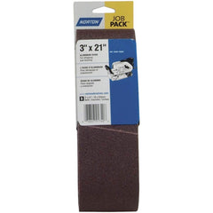 Norton - 3" Wide x 21" OAL, 120 Grit, Aluminum Oxide Abrasive Belt - All Tool & Supply