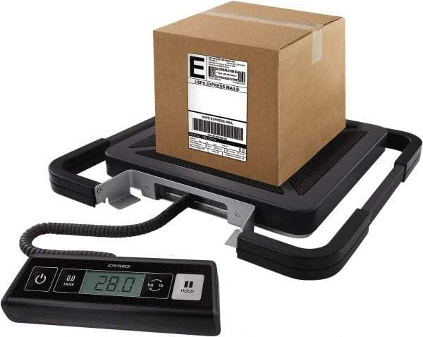 Dymo - 15" Base, 100 Lb Capacity, Digital Scale - 0.2 Lb Graduation, USB, 120 Volt Adapter or (3) AAA Batteries - All Tool & Supply