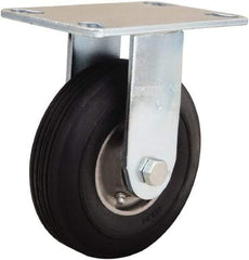 Hamilton - 6" Diam x 2" Wide, Rubber Rigid Caster - 300 Lb Capacity, Top Plate Mount, 4-1/2" x 6-1/4" Plate, Straight Roller Bearing - All Tool & Supply