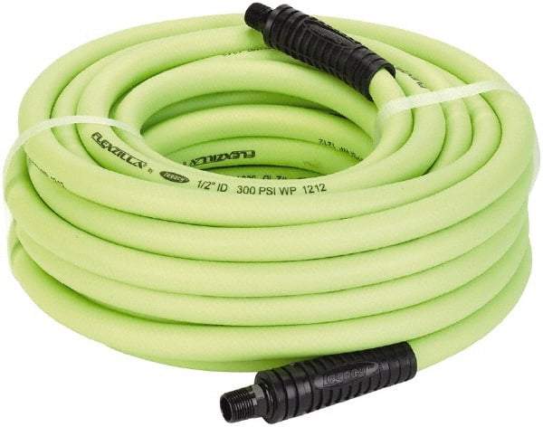 Legacy - 1/2" ID x 0.74" OD 50' Long Multipurpose Air Hose - MNPT x MNPT Ends, 300 Working psi, 140°, 3/8" Fitting, Green - All Tool & Supply