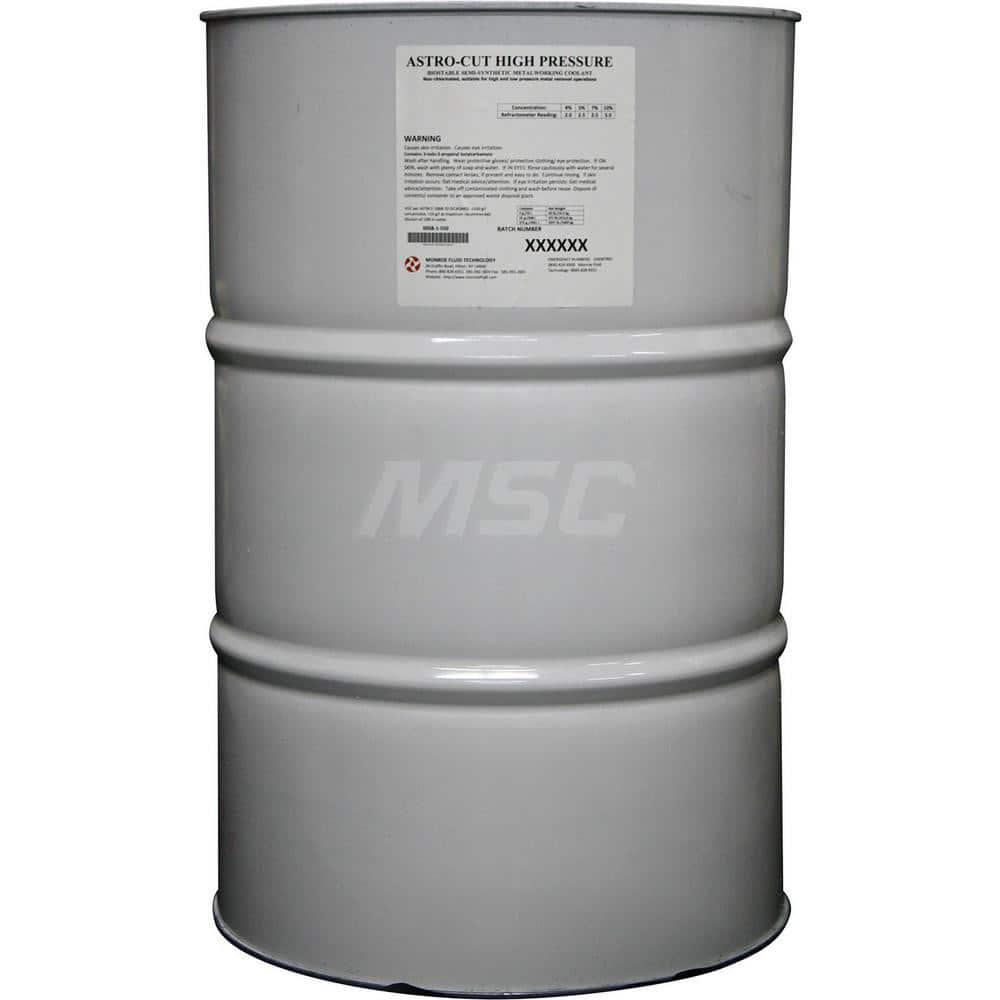 Cutting & Grinding Fluid: 55 gal Drum Use on All Metal except Magnesium, Amber